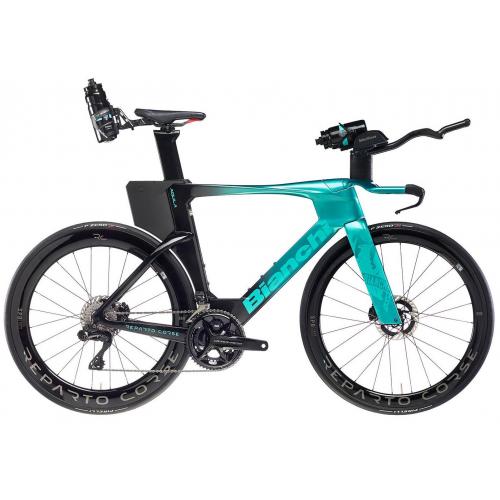 BIANCHI AQUILA RC | ULTEGRA R8100 2x12 Di2 | METALLIC CELESTE/BLACK UD CARBON