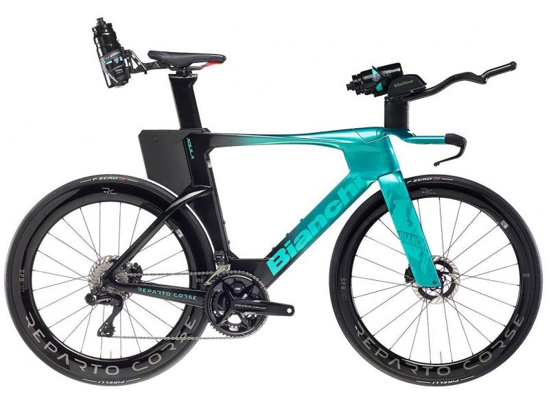 BIANCHI AQUILA RC | ULTEGRA R8100 2x12 Di2 | METALLIC CELESTE/BLACK UD CARBON